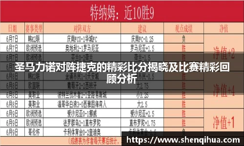 圣马力诺对阵捷克的精彩比分揭晓及比赛精彩回顾分析